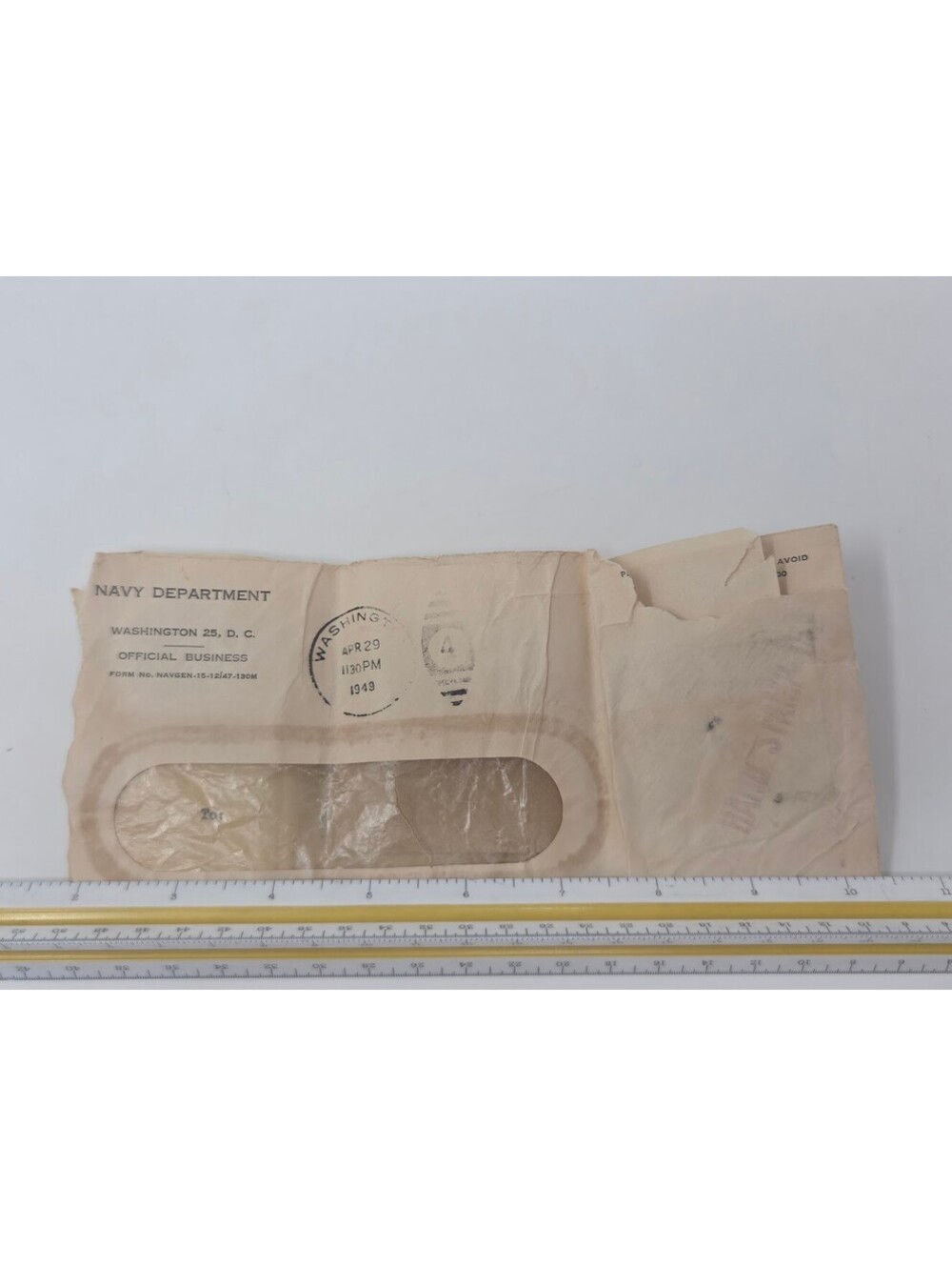 1949 US Navy USS President Hayes Unit Commendation Letter WWII Ribbon Bar